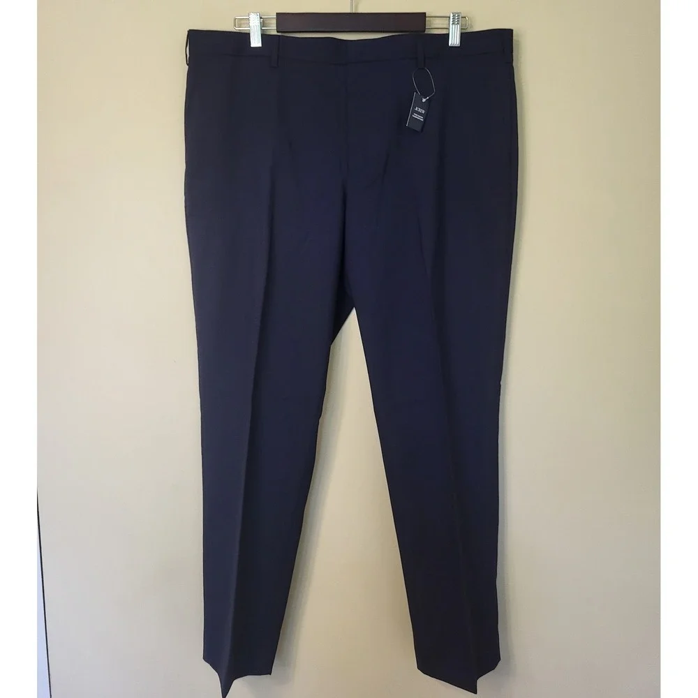 J Crew Mens Thompson Four Season Dress Pants 38X30 Navy Blue Wool Blend NWT